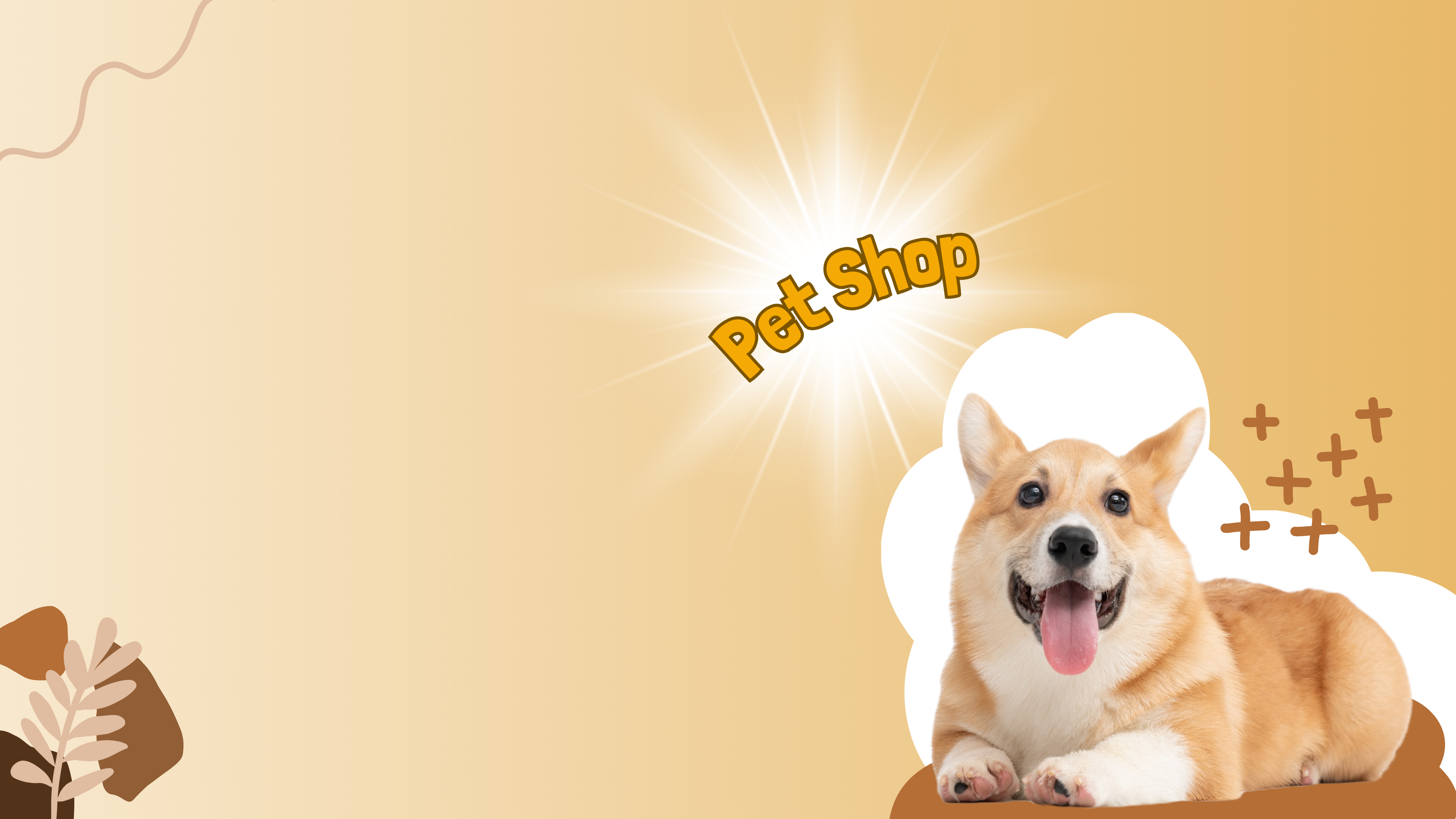 Cane sorridente con scritta Pet Shop